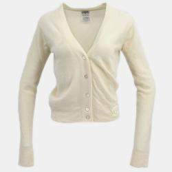 Chanel White Cashmere Cardigan Size 38
