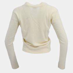 Chanel White Cashmere Cardigan Size 38