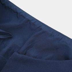 مملوكة مسبقًا بدلة تنورة مع جاكيت بلا ياقة شانيل أزرق كحلي مقاس 38