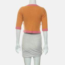 Chanel Contrast-Trim Cashmere Single Buttoned Cardigan