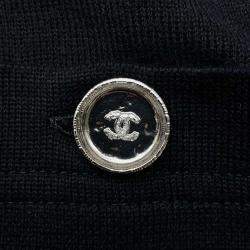Chanel Cc Logobutton Dress Size 36 Black Cotton70% Cashmere30%