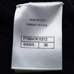 Chanel Cc Logobutton Dress Size 36 Black Cotton70% Cashmere30%