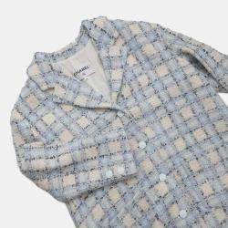 Chanel Tweed jacket Size 34 Light Blue Wool 42% Nylon 41% Viscose 12% Polyester 3% Cashmere 2%