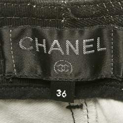 Chanel Black Start Print Denim High Rise Denim S Waist 26"