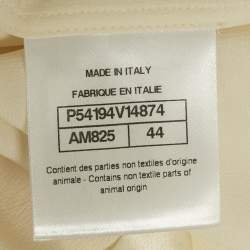 Pre Owned Chanel Ivory Satin Silk Tie-Up Neck Detail Shirt L