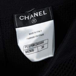 Pre Owned Chanel Black Cotton Tricot Knit Fit and Flare Mini Skirt M