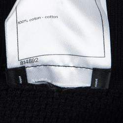 Pre Owned Chanel Black Cotton Tricot Knit Fit and Flare Mini Skirt M