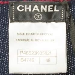 Chanel Navy Blue Cashmere Knit Long Cardigan XL