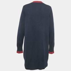 Chanel Navy Blue Cashmere Knit Long Cardigan XL