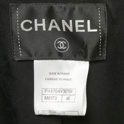 Chanel Black Metallic Tweed Jacket XL