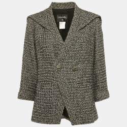 Chanel Black Metallic Tweed Jacket XL