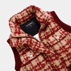 Chanel Red/Beige Tweed Vest Size 34