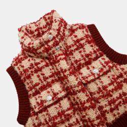 Chanel Red/Beige Tweed Vest Size 34