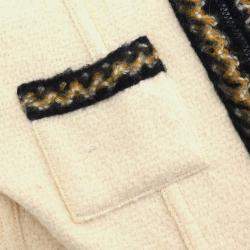 Chanel Zip Up Beige Wool Jacket