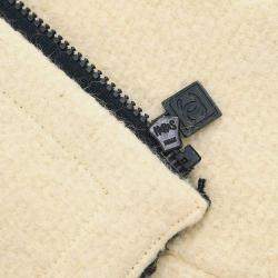 Chanel Zip Up Beige Wool Jacket