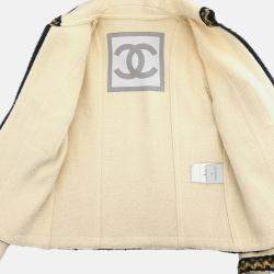 Chanel Zip Up Beige Wool Jacket