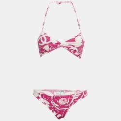 Chanel Pink Printed Jersey Bikini Set S