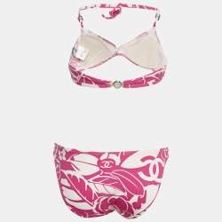 Chanel Pink Printed Jersey Bikini Set S