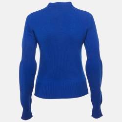 Chanel Blue Cashmere Buttoned Cardigan M
