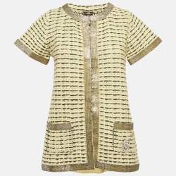 Chanel Yellow Cashmere Knit Cardigan Jacket S