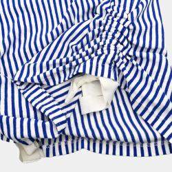Chanel Blue Cotton Short Sleeve Top Women Size 36