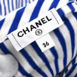 Chanel Blue Cotton Short Sleeve Top Women Size 36