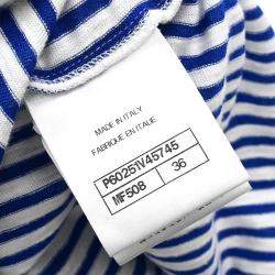 Chanel Blue Cotton Short Sleeve Top Women Size 36