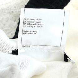 Chanel White/Black Cotton Short Sleeve Dress Women Size 38