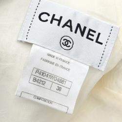 Chanel White/Black Cotton Short Sleeve Dress Women Size 38