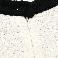Chanel White/Black Cotton Short Sleeve Dress Women Size 38