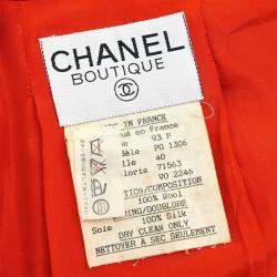 Chanel Single Breasted Red Jacket FR 40