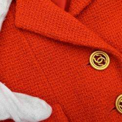 Chanel Single Breasted Red Jacket FR 40