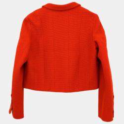 Chanel Single Breasted Red Jacket FR 40