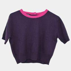 Chanel Purple Suit Cardigan Top Skirt 