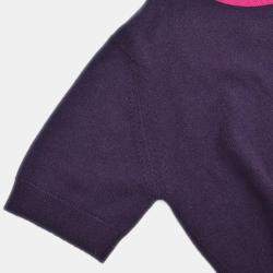 Chanel Purple Suit Cardigan Top Skirt 