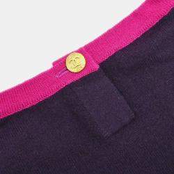 Chanel Purple Suit Cardigan Top Skirt 