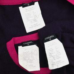 Chanel Purple Suit Cardigan Top Skirt 