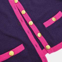 Chanel Purple Suit Cardigan Top Skirt 