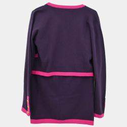 Chanel Purple Suit Cardigan Top Skirt 