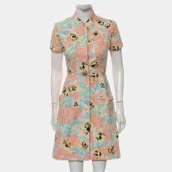 Chanel Floral Button Up Multicolor Dress Size S