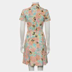 Chanel Floral Button Up Multicolor Dress Size S
