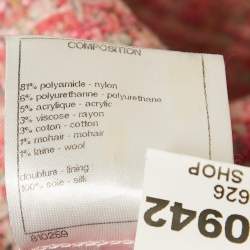 Chanel Pink Tweed Button Front Jacket L
