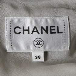 Chanel Grey Monogram Denim Sequin Embellished Shift Dress M