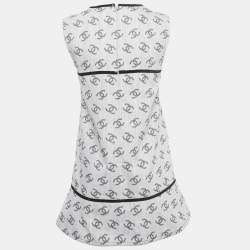 Chanel Grey Monogram Denim Sequin Embellished Shift Dress M