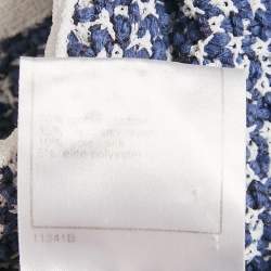 Chanel Blue Crochet Knit Long Sleeve Top S