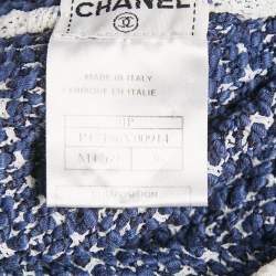 Chanel Blue Crochet Knit Long Sleeve Top S