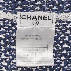 Chanel Blue Crochet Knit Long Sleeve Top S