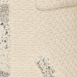 مملوكة مسبقًا Chanel Beige Boucle Lurex Detail Jacket S