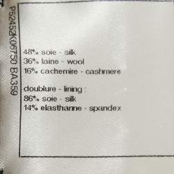 Pre Owned Chanel Brown Wool/Cashmere Floral Long Sleeve Sweater M