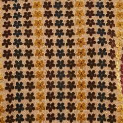 Pre Owned Chanel Brown Wool/Cashmere Floral Long Sleeve Sweater M